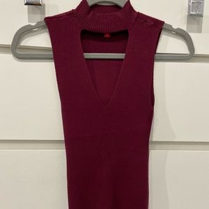 Guess sleeveless deep v-neck choker top